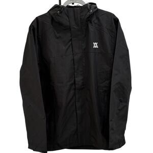 Dixxon Flannel Co Tech Jacket Hooded Windbreaker Large Black